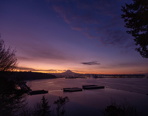 Mt Rainier Sunrise Tacoma Puget Sound PNW