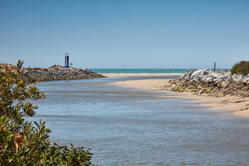 The Bridport rivermouth at different times of the tide, Tasmania, Australia