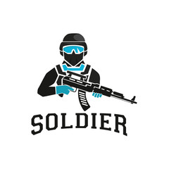 Military soldier logo design template