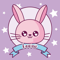 Kawaii rabbit cartoon vector design