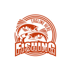 Fishing vector design logo template