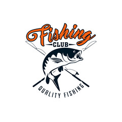 Fishing vector design logo template