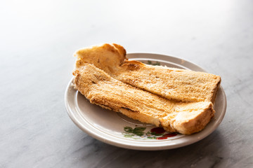 Toast bread with butter kaya, popular breakfast among Malaysian