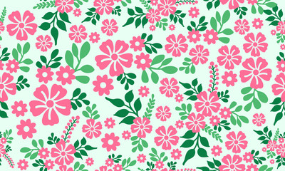 Valentine floral pattern background, with elegant leaf and flower design.