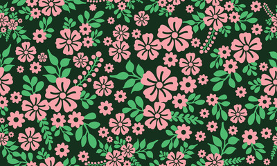 Valentine floral pattern background, with elegant leaf and flower design.
