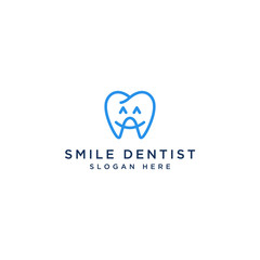 dentist or tooth design logo with a smiley face