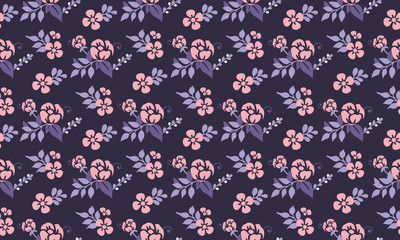 Floral pattern decoration background for Valentine card, with beautiful leaf and flower drawing.