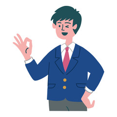 学生　男の子　OK