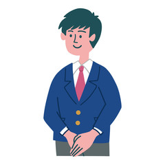 学生　男の子　立っている