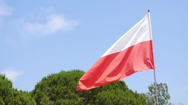 Big polish flag. Poland's flag.