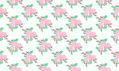 Unique flower pattern for valentine, with leaf and flower modern drawing.