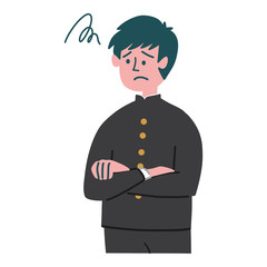 学生　男の子　困っている