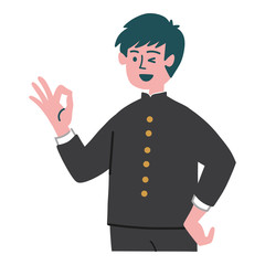 学生　男の子　OK