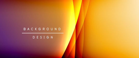 Wave liquid style lines with shadows and light on gradient background. Trendy simple fluid color gradient abstract background with dynamic straight shadow line effect