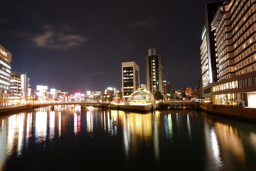 福岡　博多中洲夜景風景