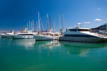 Fototapeta na wymiar Boats at the Port of Valencia, Spain