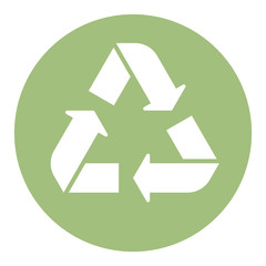 Green recycle icon minimal clean symbol design.