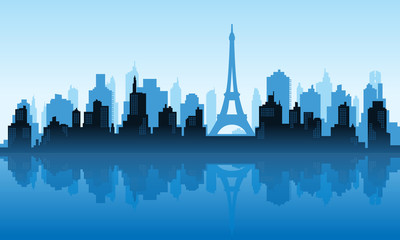 Obraz premium Lakes of Paris City Building in the morning