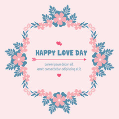 Unique pattern shape leaf and flower, for happy love day greeting card wallpaper design. Vector