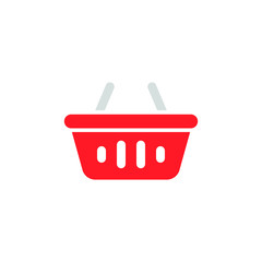 Fototapeta premium Shopping basket icon flat design. Vector illustration.