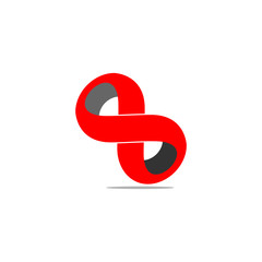 infinity 3d motion shadow curves design symbol logo vector