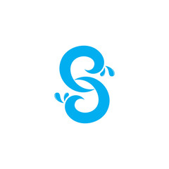 letter s splash water flat design symbol logo vector