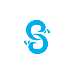 letter s splash water flat design symbol logo vector