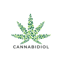 Obraz premium Cannabidiol CBD Cannabis Icon Logo Stock Vector