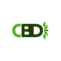 Cannabidiol CBD Cannabis Icon Logo Stock Vector