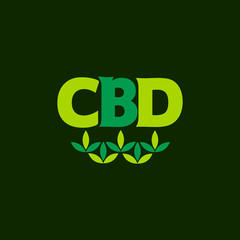 Cannabidiol CBD Cannabis Icon Logo Stock Vector