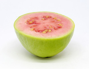 Guava piece isolated on white background