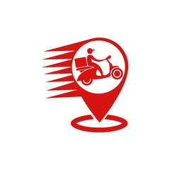 scooter delivery silhouette, logo template