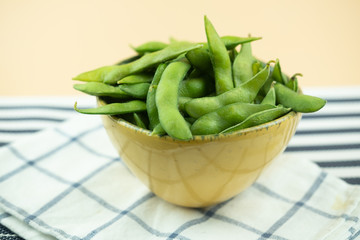 Boiled Edamame bean or young green soybean