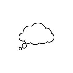 Trendy think bubble in flat style. Cloud line art. vector illustration