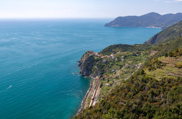 Corniglia of the coastal area Cinque Terre in the Italian province La Spezia