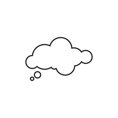 Trendy think bubble in flat style. Cloud line art. vector illustration