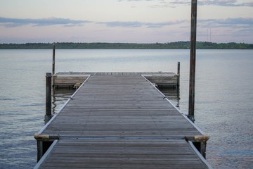 pier on the lake in summer