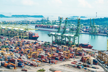 crane loading container box in port logistics 
