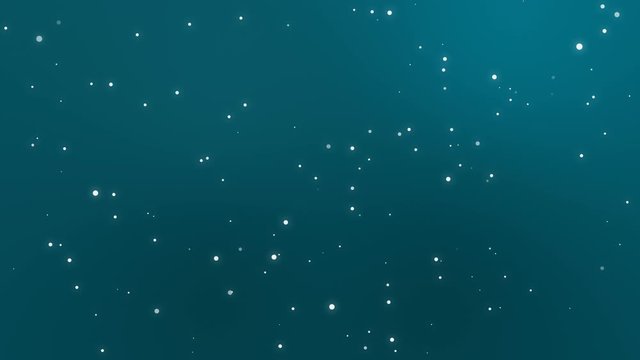 Dark teal starry sky background with animated sparkling light particles.