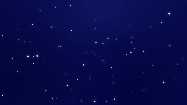 Dark blue starry sky background with animated sparkling light particles.