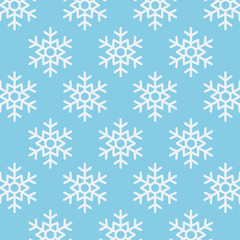 Blue and white snowflakes background of winter season vector design