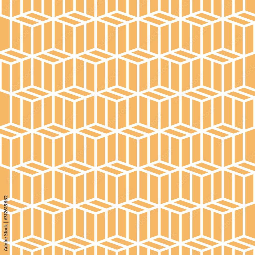 Poster yellow pattern cubes background vector design
