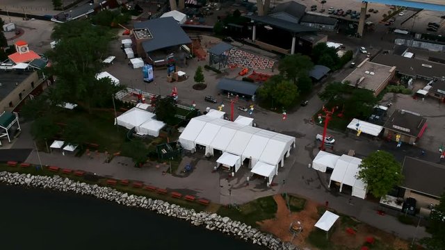 An aerial view of the Summer Grounds during the summer fest.