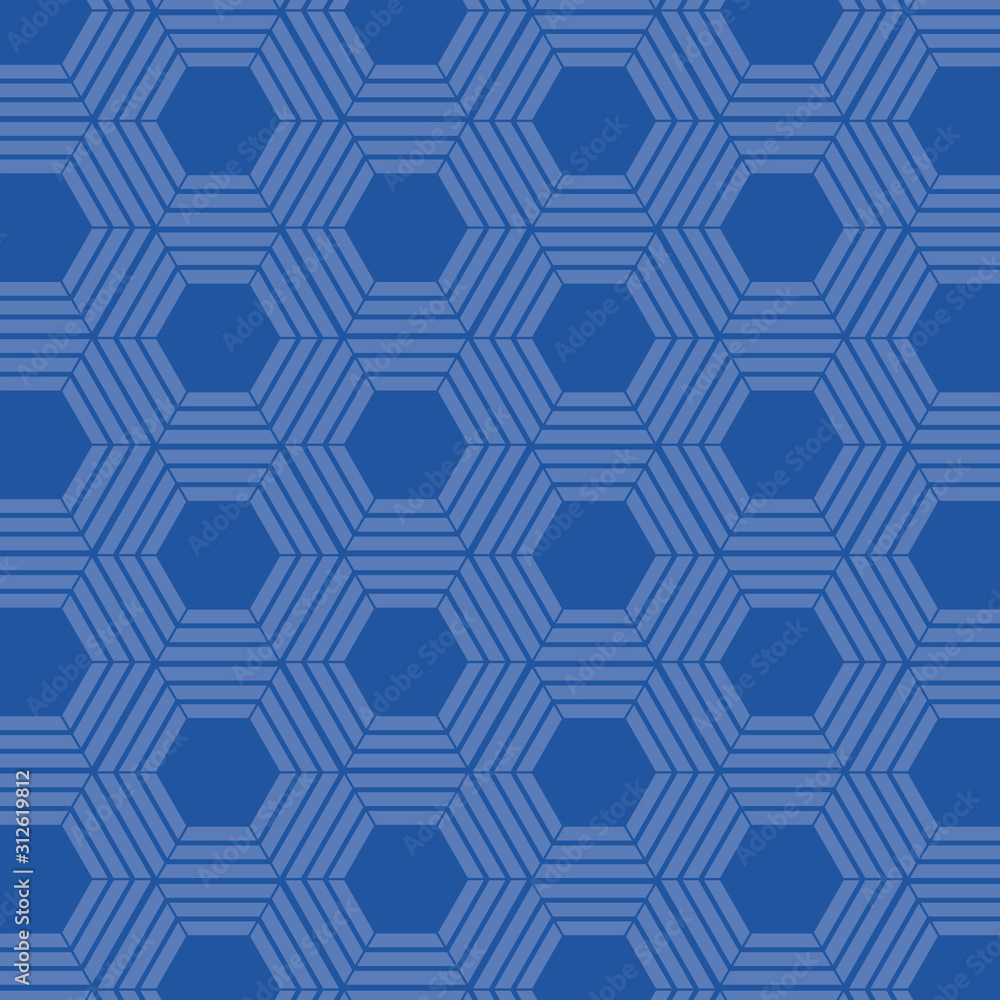 Poster blue pattern hexagon background vector design