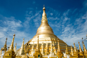 Yangon, Myanmar The beautiful view of  golden Shwedagon Pagoda.
