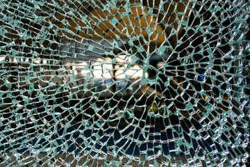 closeup of broken glass texture. 