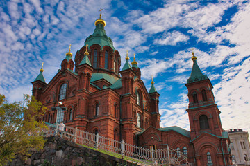 Fototapeta na wymiar Uspensky Orthodox Cathedral, Helsinki, Finland