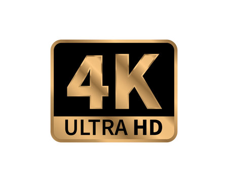 4K Ultra HD sign. Vector illustration. on white background