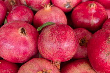 New fresh pomegranates for sale at the city farmers market