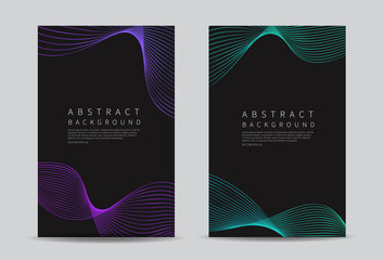 Cover Modern design. Abstract lines wave background. Vector illustration